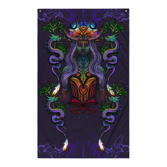 Dragon Goddess by Melanie Bell - Tapestry w/ gromets - 1111Arts