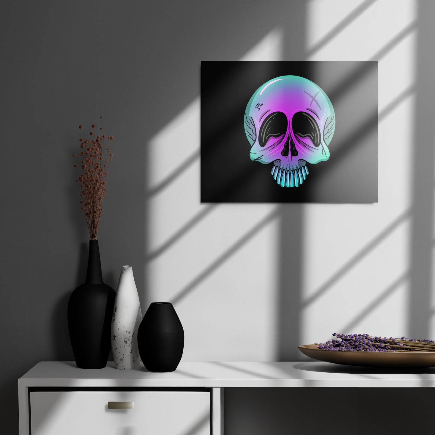 Purple ombre skull – Canvas