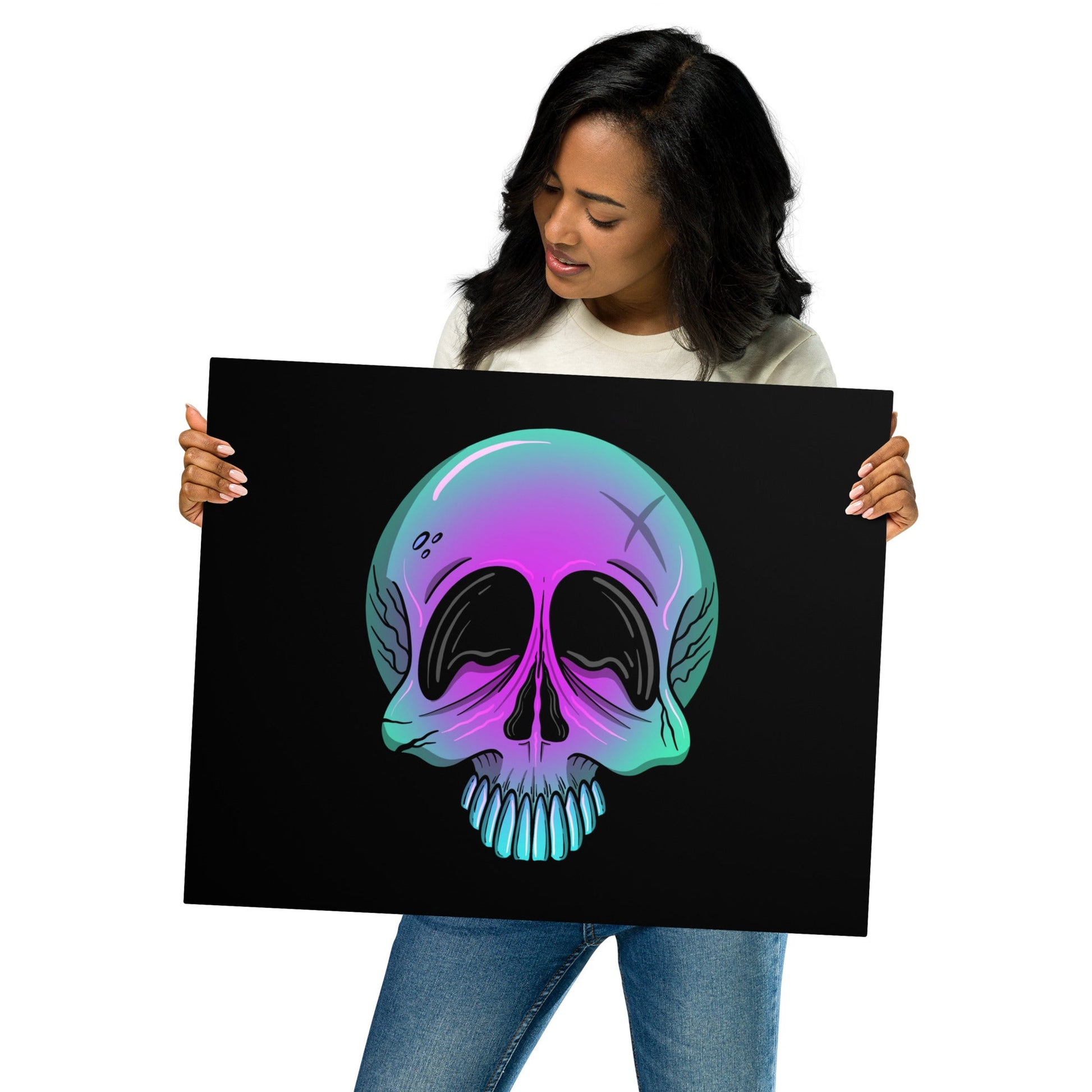 Purple ombre skull – Canvas - 1111Arts