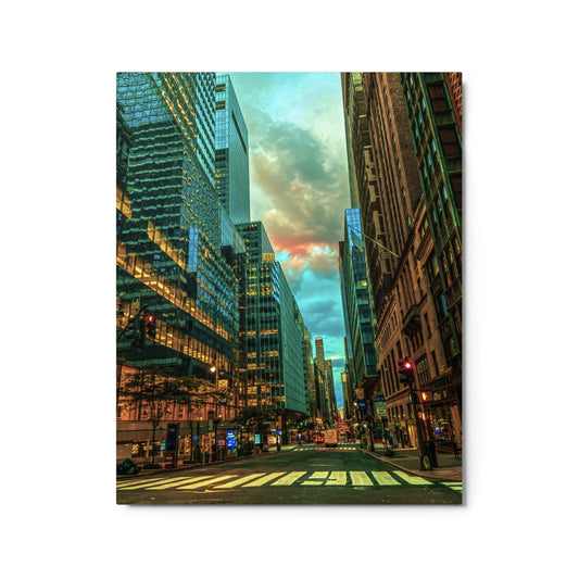 Sunset Boulevard: Urban Glow - Metal print - 1111Arts