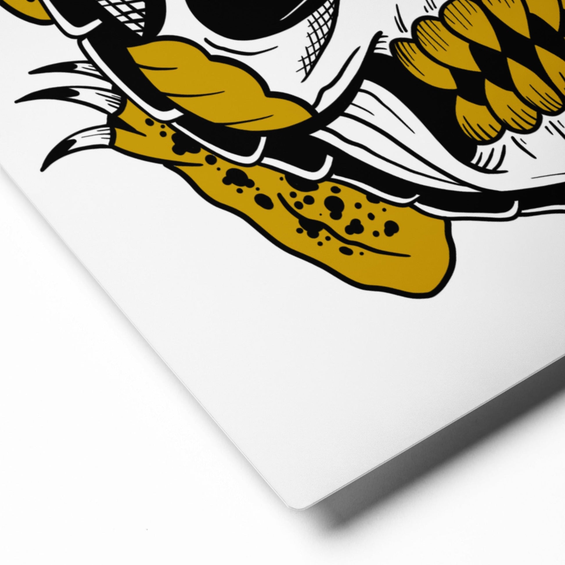 Terrifying Turtle Torso: Monochromatic Skull - Metal print - 1111Arts