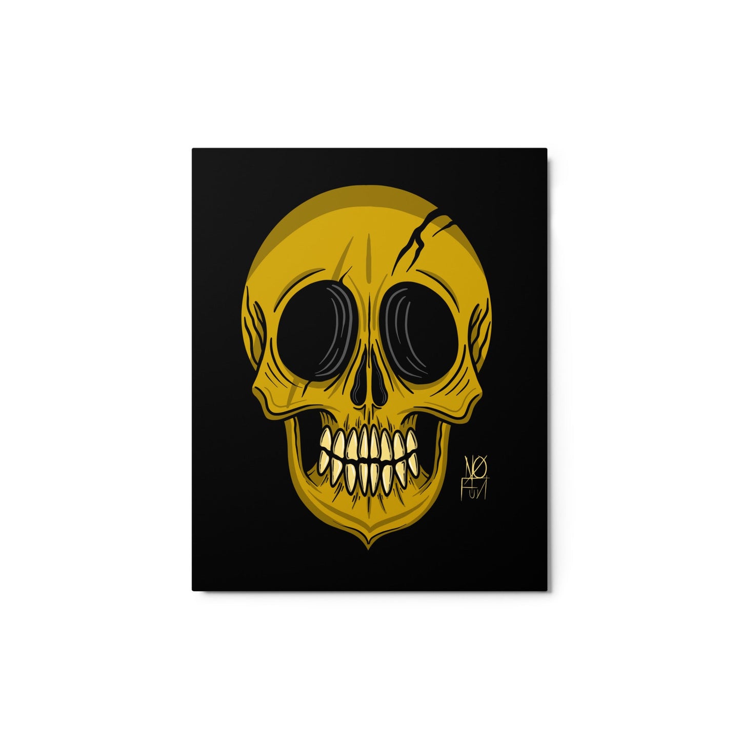 Gilded Skull-Metal Print - 1111Arts