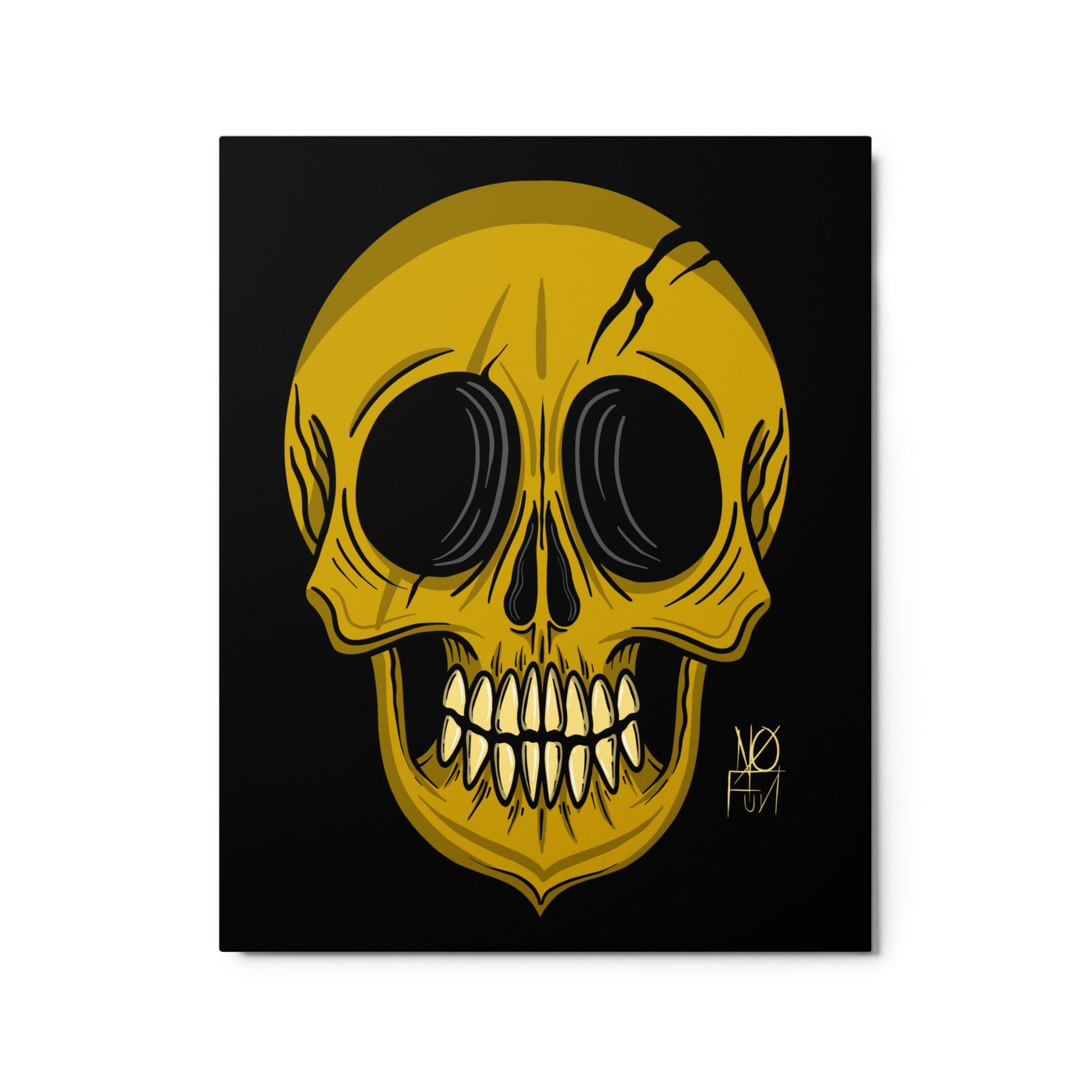 Gilded Skull-Metal Print - 1111Arts