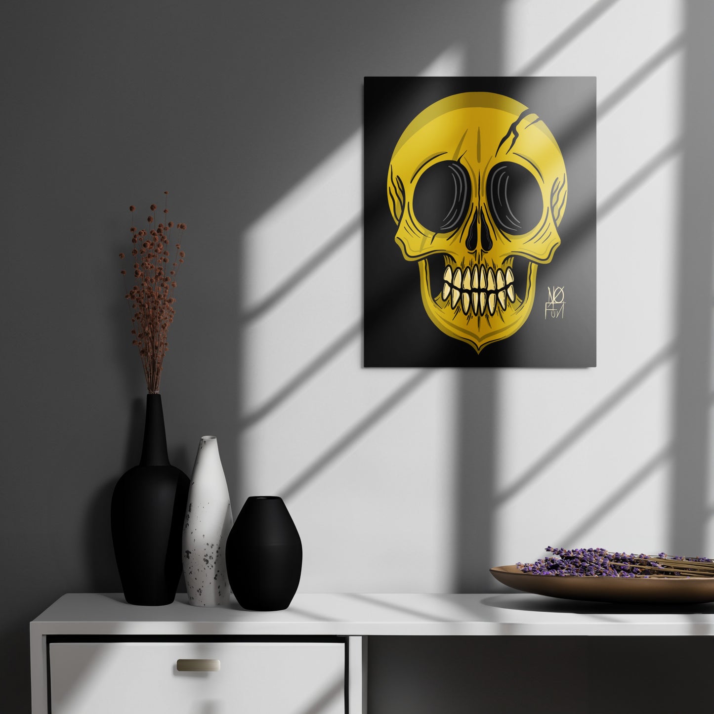 Gilded Skull-Metal Print