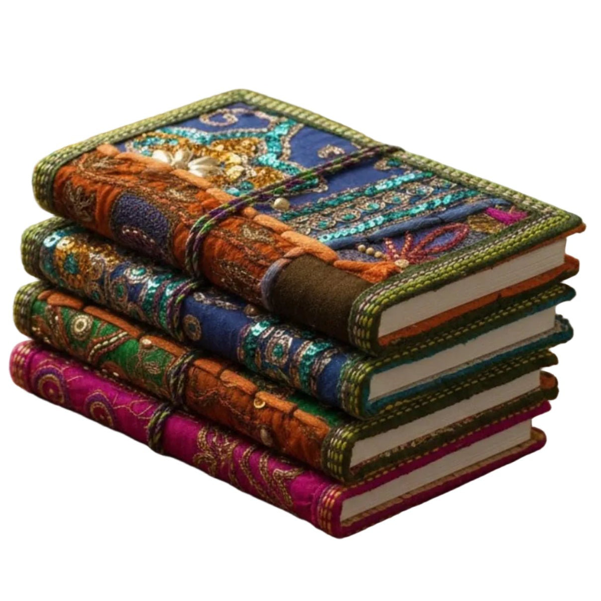 Handcrafted Sari Fabric Bound Notebook Journal - 1111Arts
