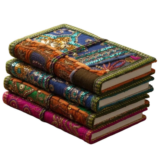 Handcrafted Sari Fabric Bound Notebook Journal - 1111Arts