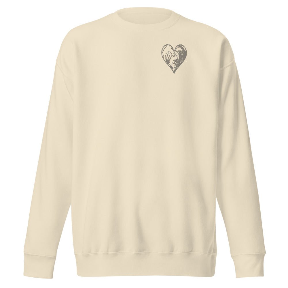 Jay Edwards Heart Crewneck - Premium Fleece - The Eleven Eleven Foundation