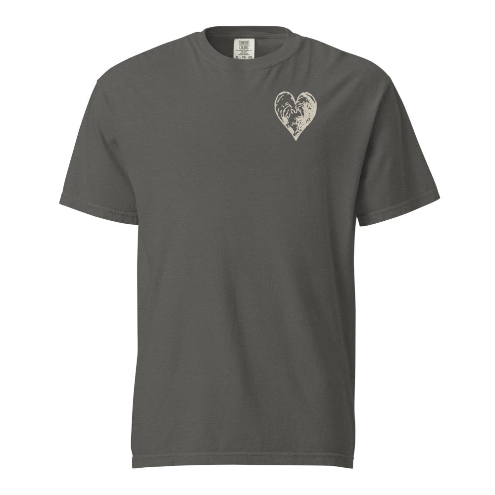 Jay Edwards Heart Tee - Heavyweight Garment-Dyed - The Eleven Eleven Foundation