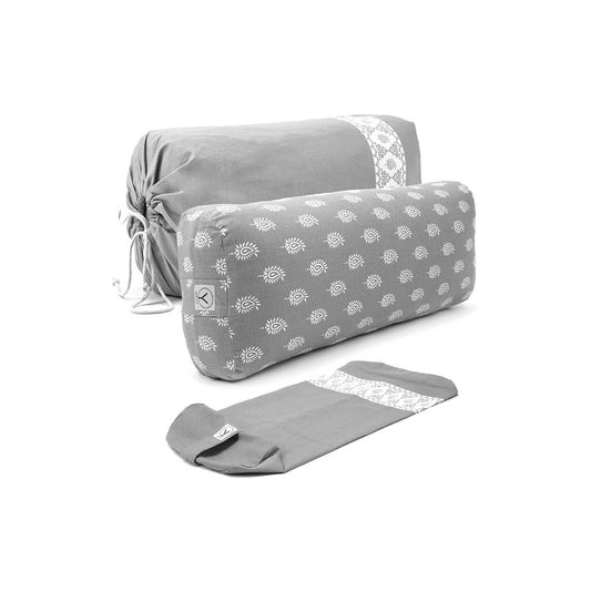 Organic Cotton Yoga Bolster Set with Carry Bag - 1111Arts
